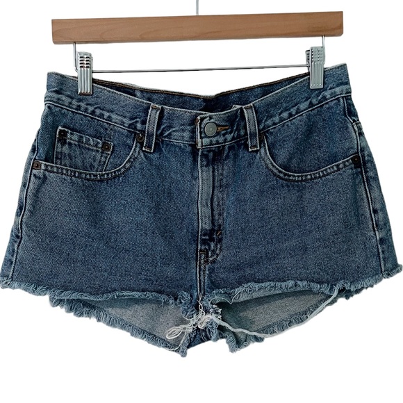 Vintage Levi's Distressed Medium Wash Cut Off Shorts - Picture 2 of 10